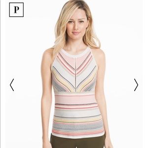 NWT WHBM Petite Stripe Sleeveless Sweater